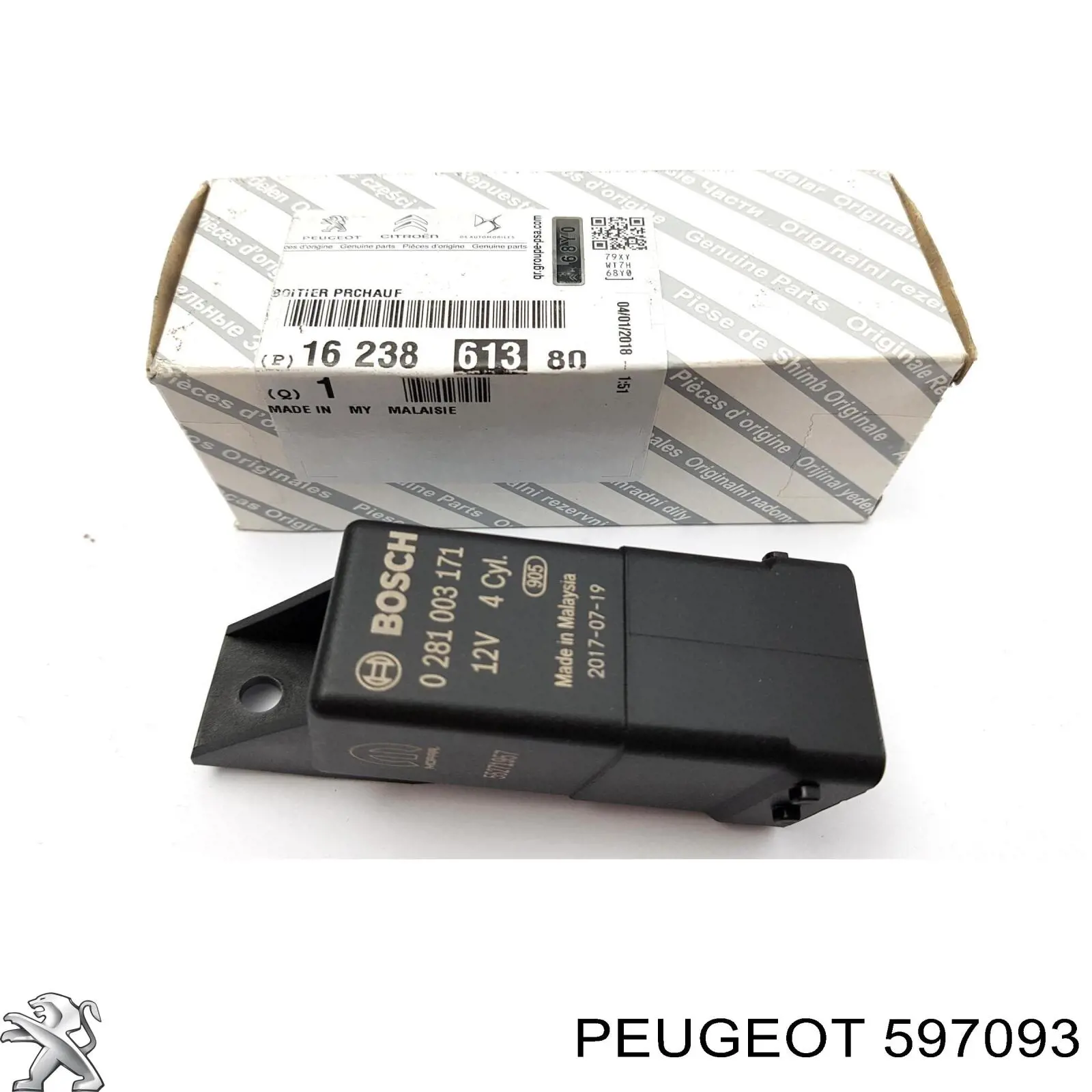 Compre 597093 Peugeot/Citroen Relê das velas de incandescência