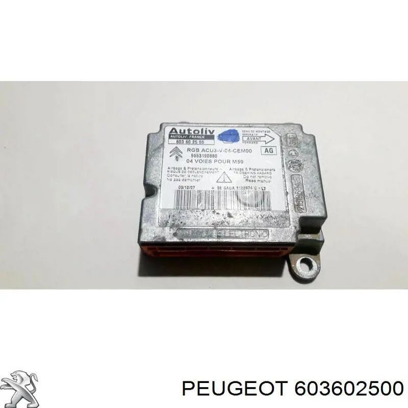 Compre 603602500 Peugeot/Citroen Módulo processador de controlo da bolsa de ar (Centralina eletrônica AIRBAG)