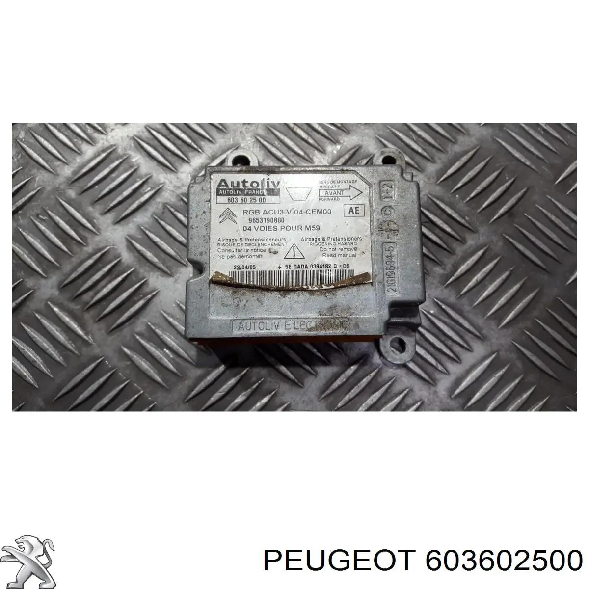 Módulo processador de controlo da bolsa de ar (Centralina eletrônica AIRBAG) 603602500 Peugeot/Citroen
