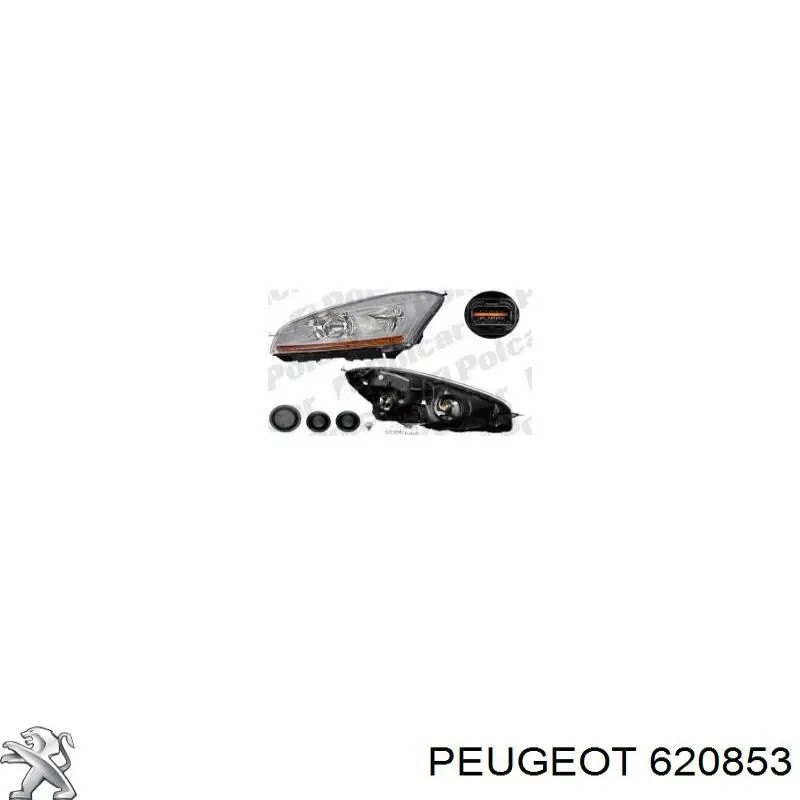 Luz esquerda Peugeot/Citroen 620853 preço, a partir de 128,36 USD