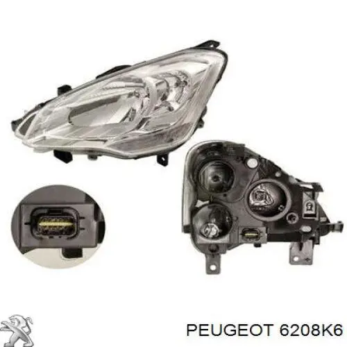 Luz esquerda Peugeot/Citroen 6208K6 preço, a partir de 215,38 USD