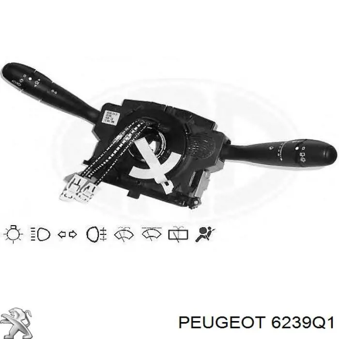 6239Q1 Peugeot/Citroen Comutador instalado na coluna da direção, montado