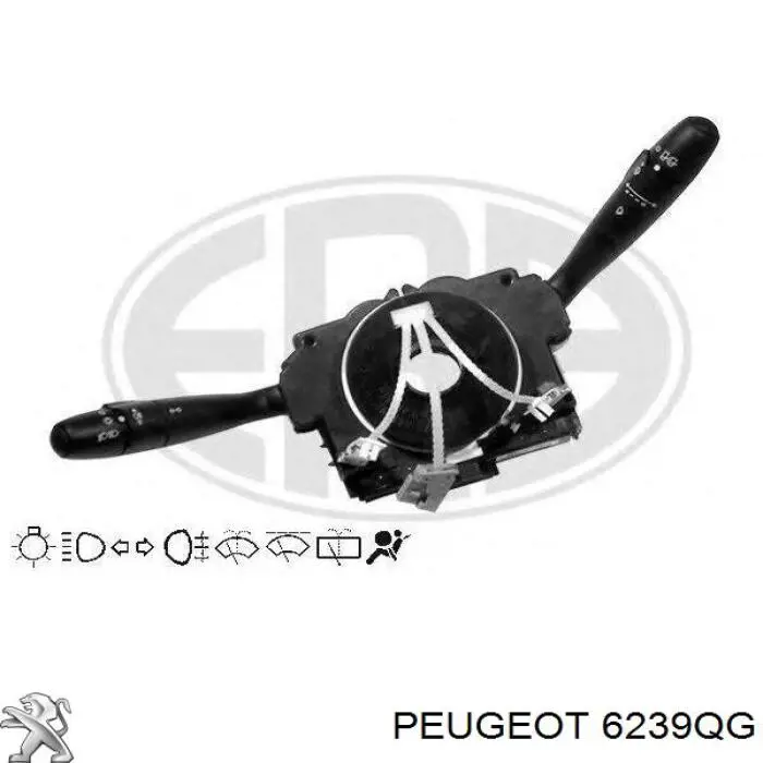 6239QG Peugeot/Citroen Comutador esquerdo instalado na coluna da direção