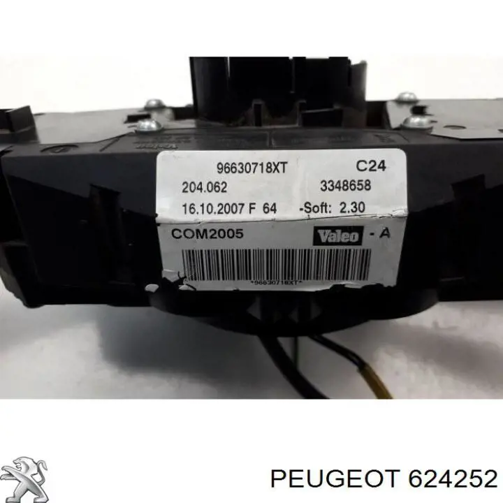Comutador instalado na coluna da direção, montado para Peugeot 207  WA, WC