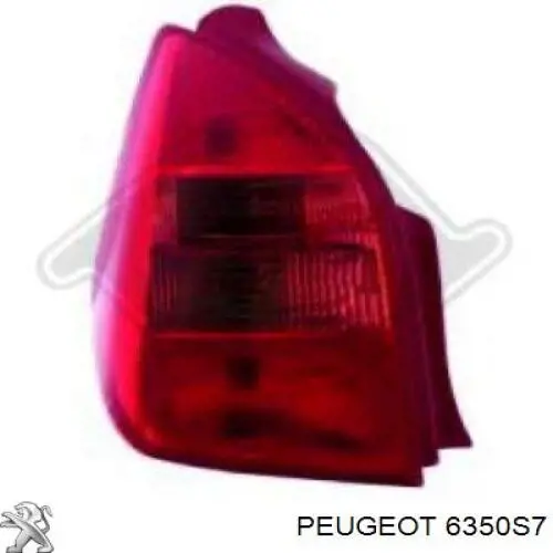 6350S7 Peugeot/Citroen Lanterna traseira esquerda
