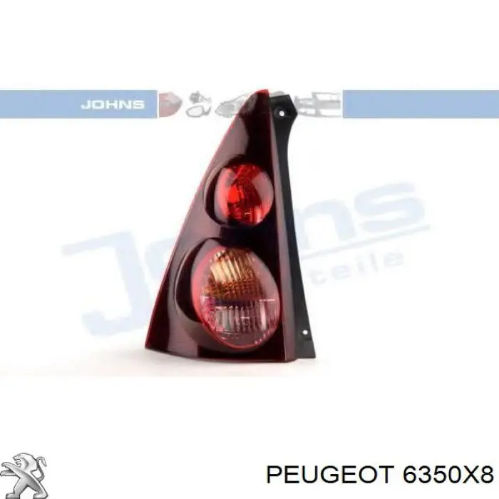 6350X8 Peugeot/Citroen Lanterna traseira esquerda