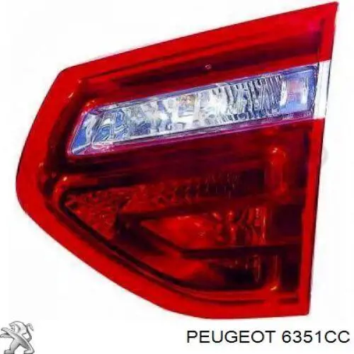6351CC Peugeot/Citroen Lanterna traseira direita interna
