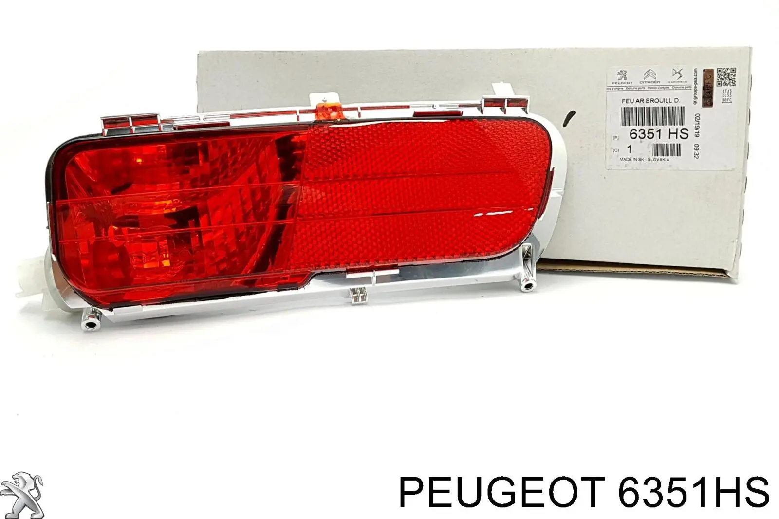 6351HS Peugeot/Citroen Lanterna de nevoeiro traseira direita