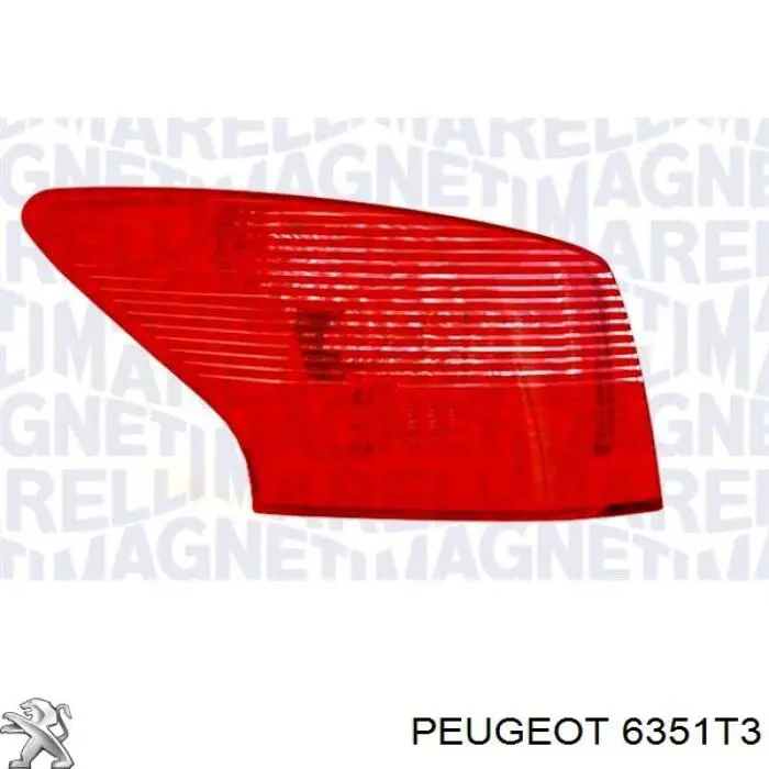 6351T3 Peugeot/Citroen Lanterna traseira direita externa