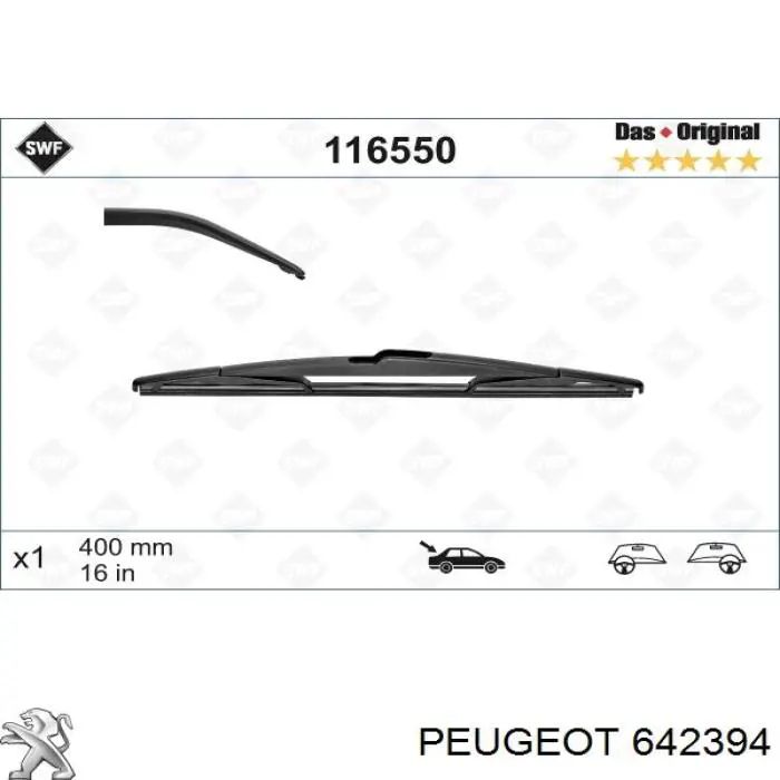 642394 Peugeot/Citroen Limpa-pára-brisas de vidro traseiro