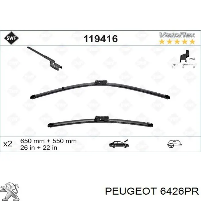 Limpa-pára-brisas do pára-brisas de condutor Peugeot/Citroen 6426PR preço, a partir de  