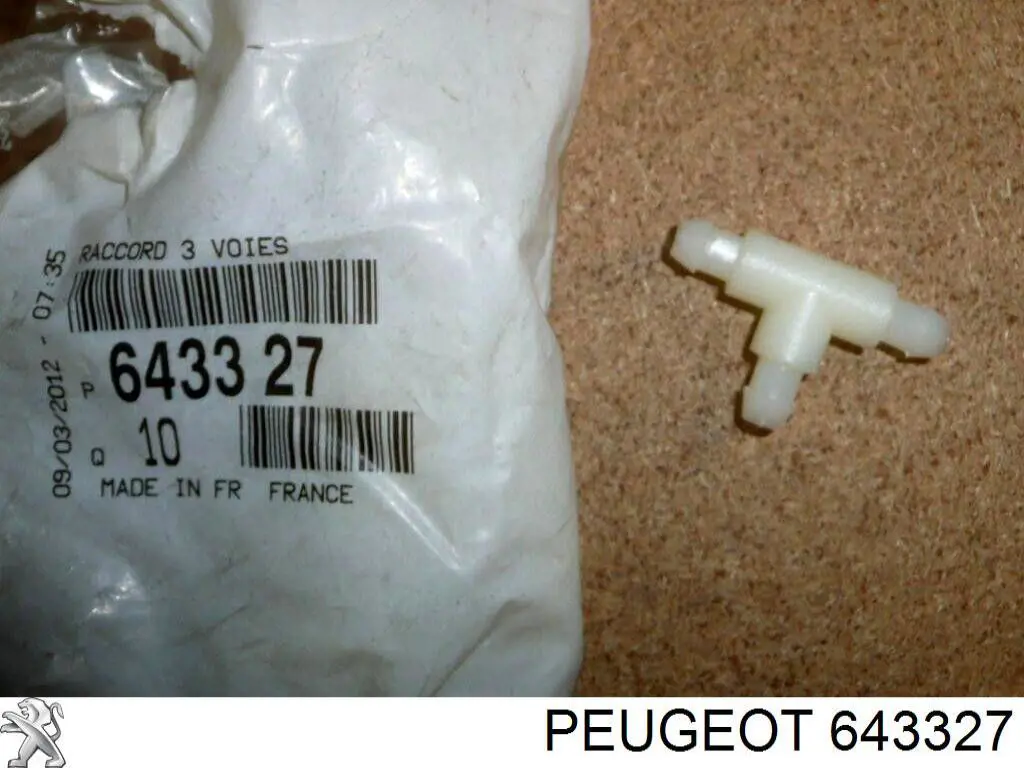 União em T do sistema de lavador de pára-brisas Peugeot/Citroen 643327 preço, a partir de 1,48 USD