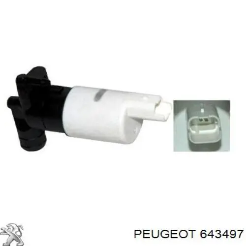 643497 Peugeot/Citroen Bomba de motor de fluido para lavador de vidro dianteiro