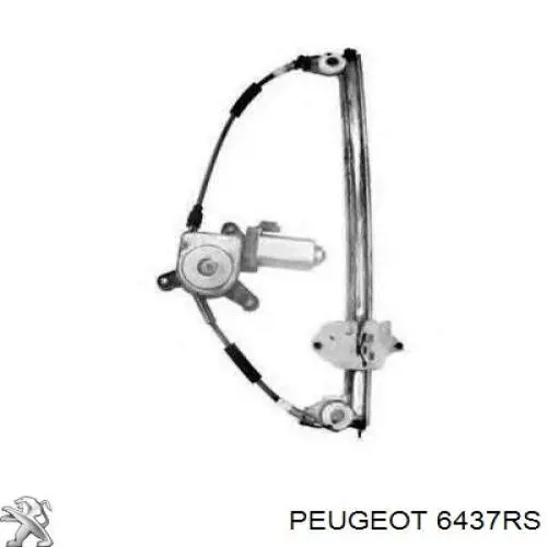 6437RS Peugeot/Citroen Mecanismo de acionamento de vidro da porta dianteira direita