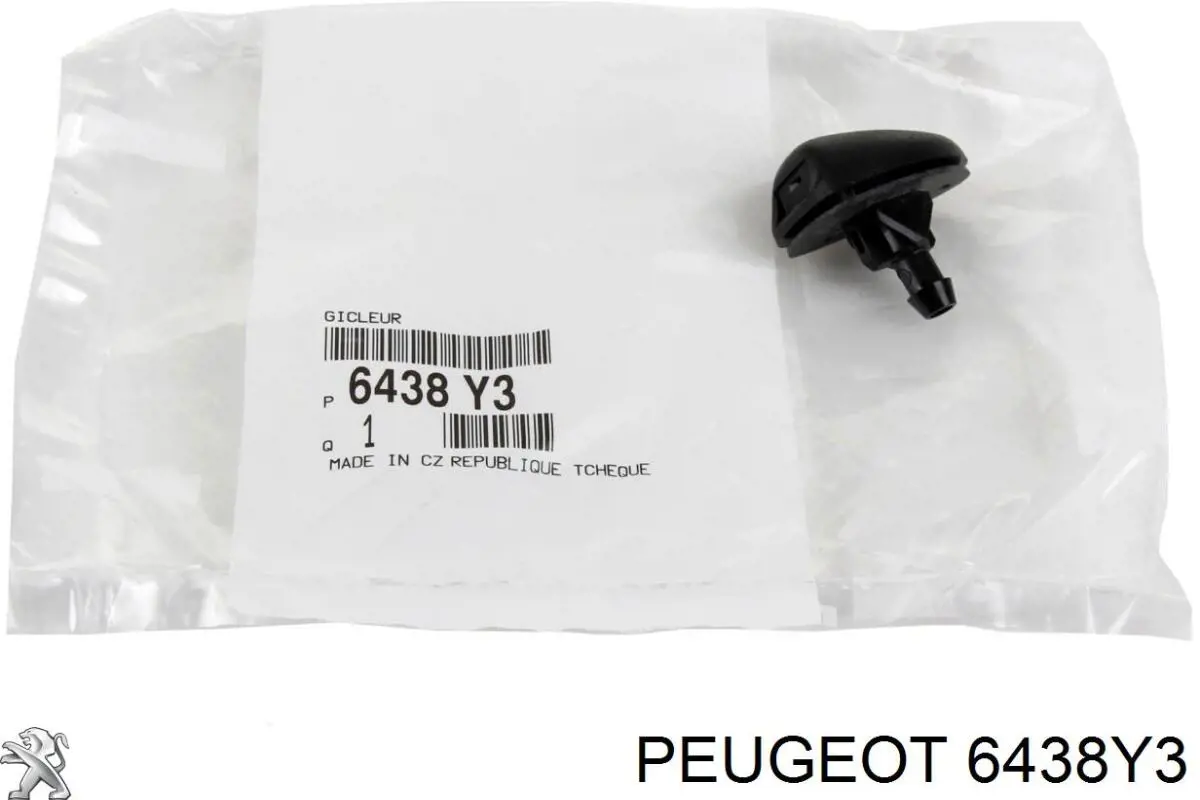 00006438Y3 Peugeot/Citroen Injetor de fluido para lavador de pára-brisas