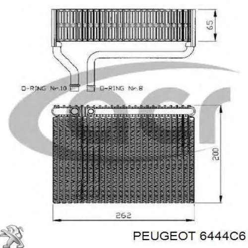 6444C6 Peugeot/Citroen Vaporizador de aparelho de ar condicionado