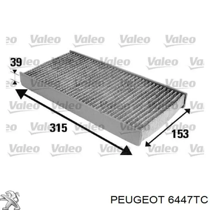 Filtro de salão Peugeot/Citroen 6447TC preço, a partir de 13,29 USD