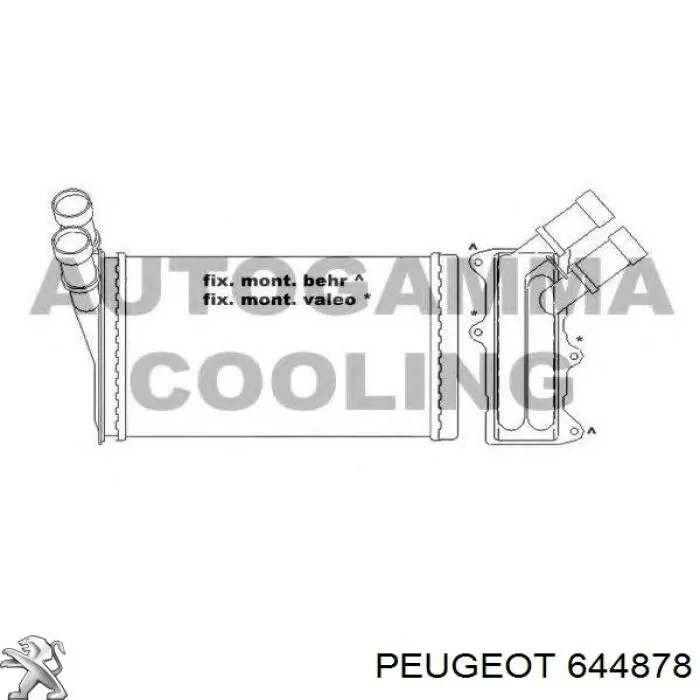 Compre 644878 Peugeot/Citroen Radiador de forno (de aquecedor)