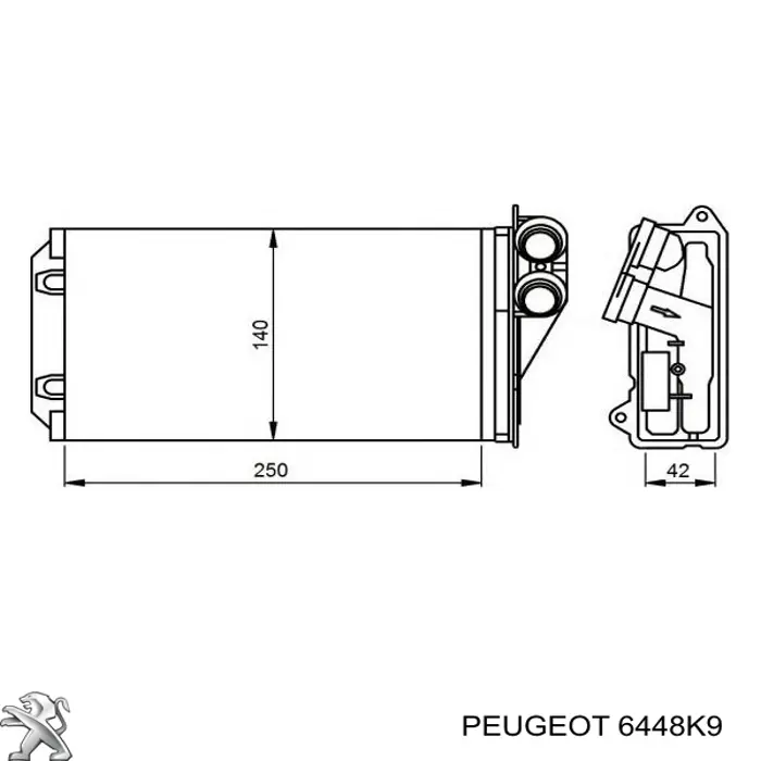 Compre 6448K9 Peugeot/Citroen Radiador de forno (de aquecedor)