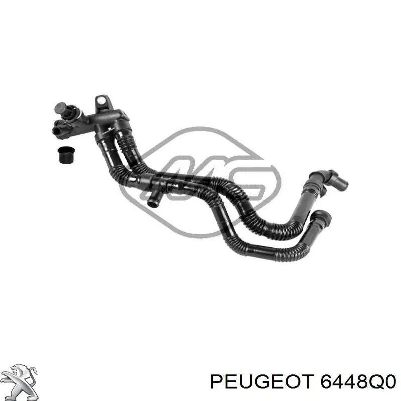 6448Q0 Peugeot/Citroen Mangueira do radiador de aquecedor (de forno), dupla