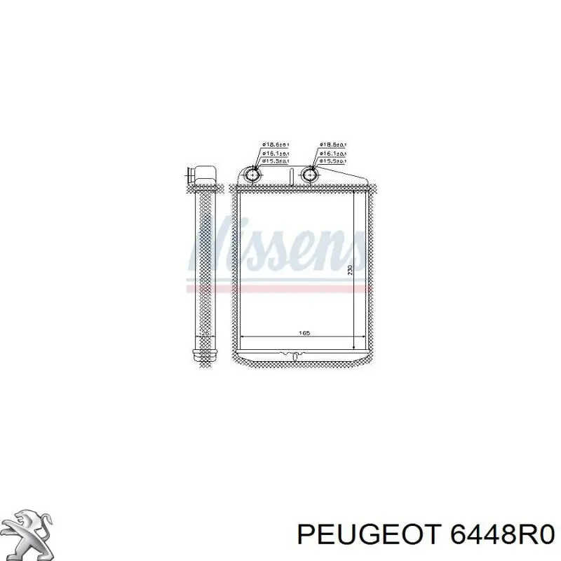 6448R0 Peugeot/Citroen Radiador de forno (de aquecedor)