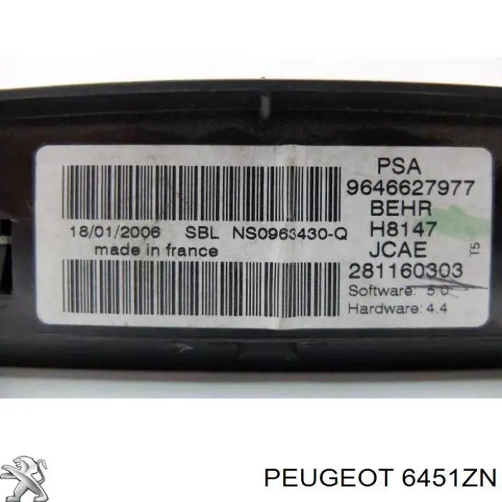 Unidade de controlo dos modos de aquecimento/condicionamento Peugeot 307 SW 3H