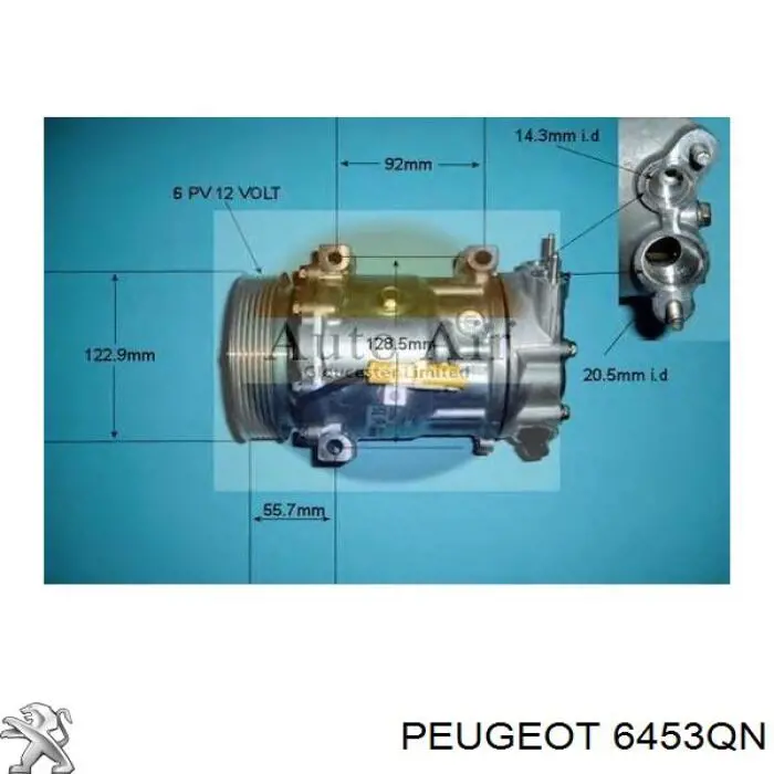 Compressor de aparelho de ar condicionado Peugeot/Citroen 6453QN preço, a partir de 107,83 USD