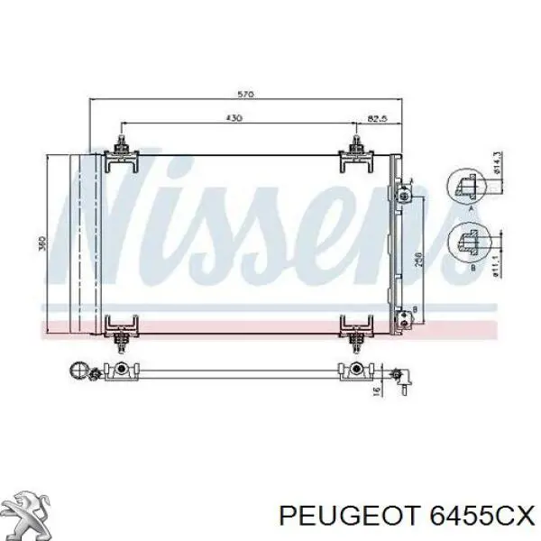 Radiador de aparelho de ar condicionado Peugeot/Citroen 6455CX preço, a partir de 71,51 USD