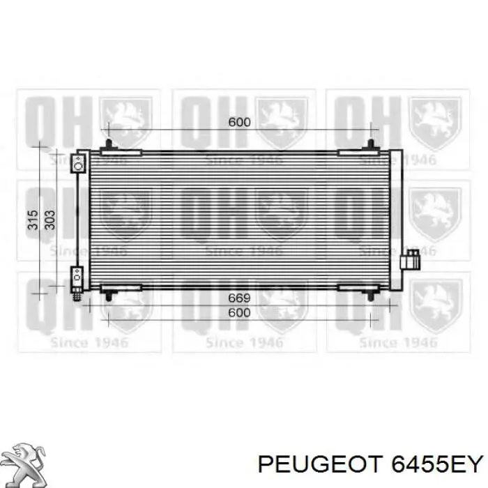 Compre 6455EY Peugeot/Citroen Radiador de aparelho de ar condicionado