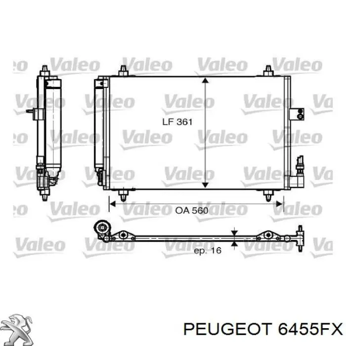 Radiador de aparelho de ar condicionado Peugeot/Citroen 6455FX preço, a partir de 64,70 USD