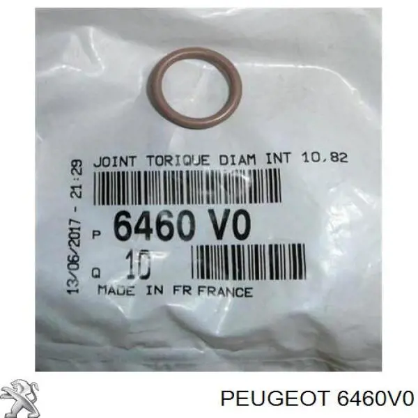 6460V0 Peugeot/Citroen Vedante anular de tubo de aparelho de ar condicionado