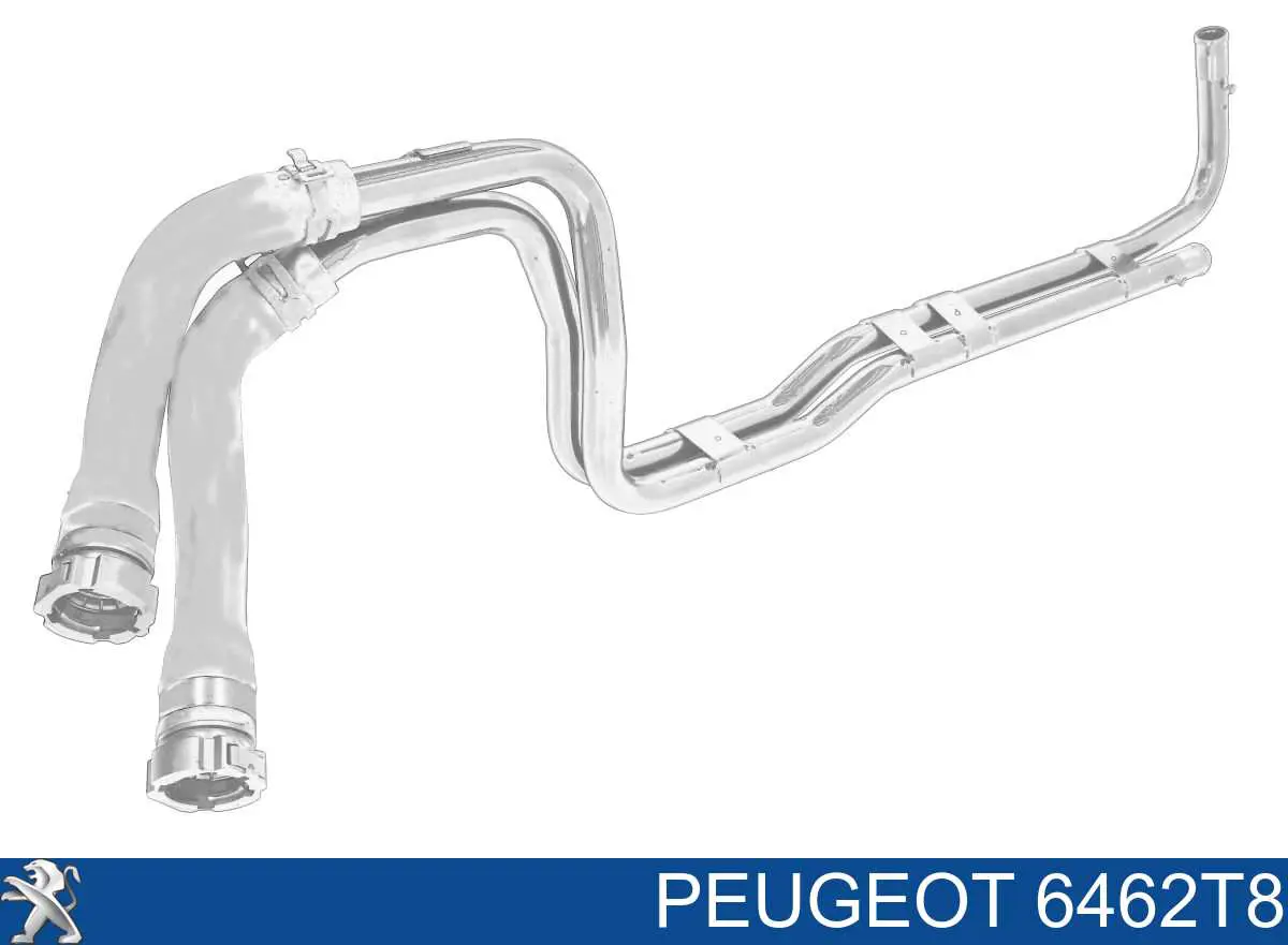 6462T8 Peugeot/Citroen Mangueira do radiador de aquecedor (de forno), dupla