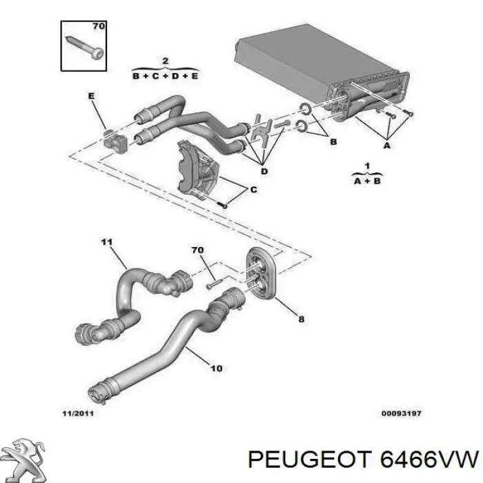 Mangueira (cano derivado) do radiador de esfriamento superior Peugeot/Citroen 6466VW preço, a partir de 25,24 USD