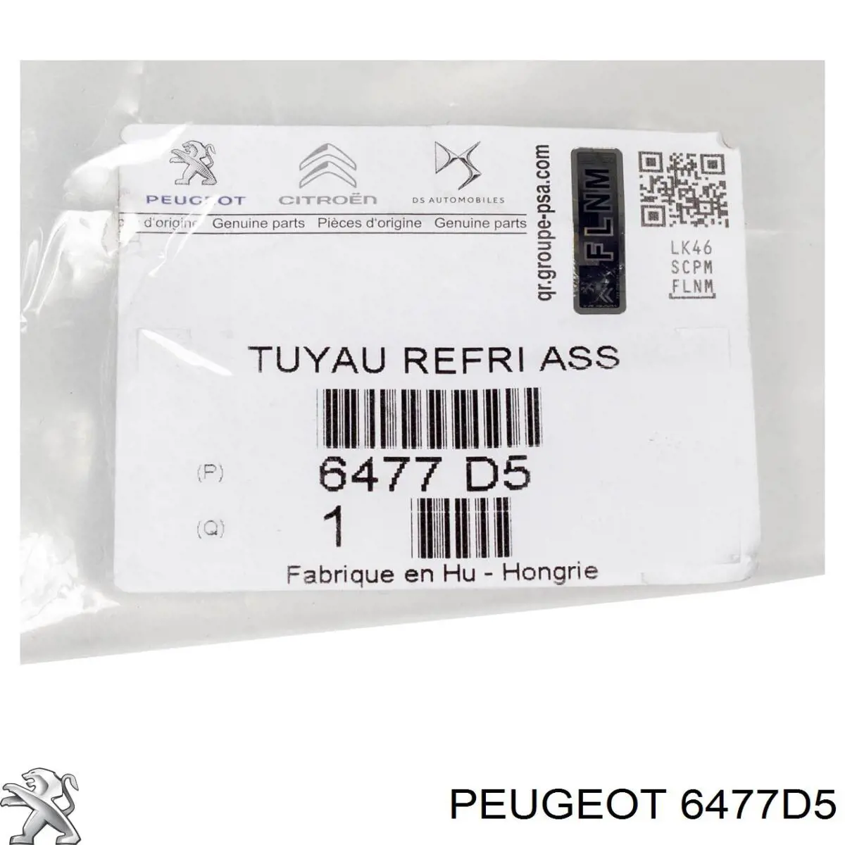 Compre 6477D5 Peugeot/Citroen Mangueira de aparelho de ar condicionado, desde o radiador até o vaporizador