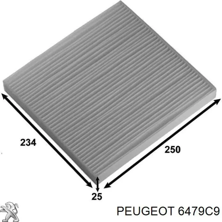 Filtro de salão Peugeot/Citroen 6479C9 preço, a partir de 21,28 USD