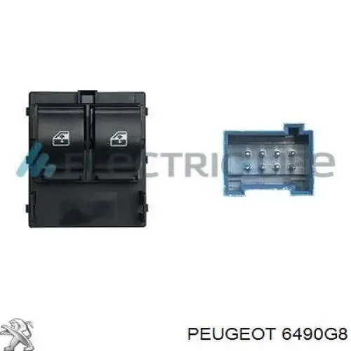 6490G8 Peugeot/Citroen Unidade de botões dianteira esquerda de controlo de elevador de vidro