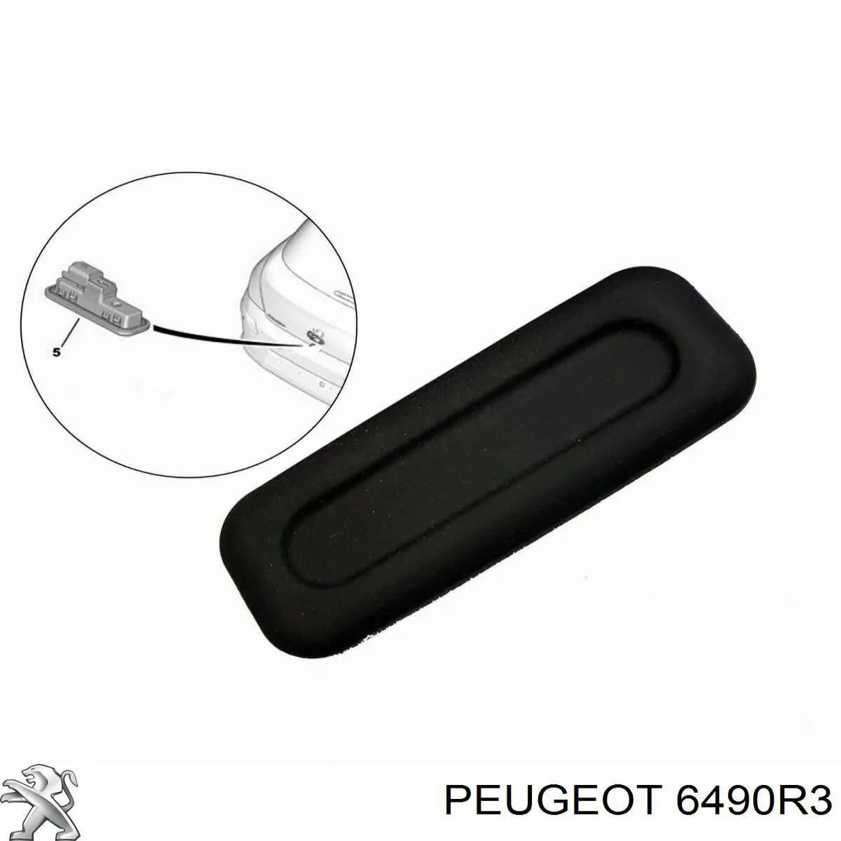 Compre 6490R3 Peugeot/Citroen Puxador externo de tampa de porta-malas (de 3ª/5ª porta traseira)