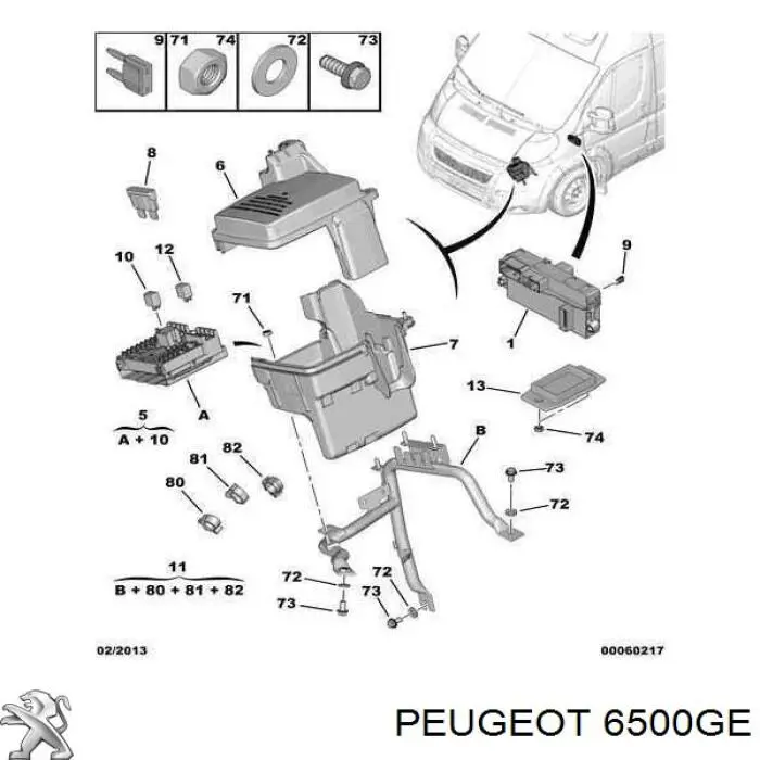 Caixa de unidade de dispositivos de segurança Peugeot/Citroen 6500GE preço, a partir de  