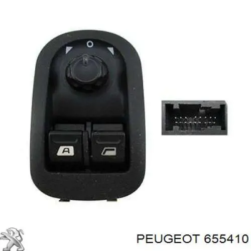 00006554WA Peugeot/Citroen Unidade de botões dianteira esquerda de controlo de elevador de vidro