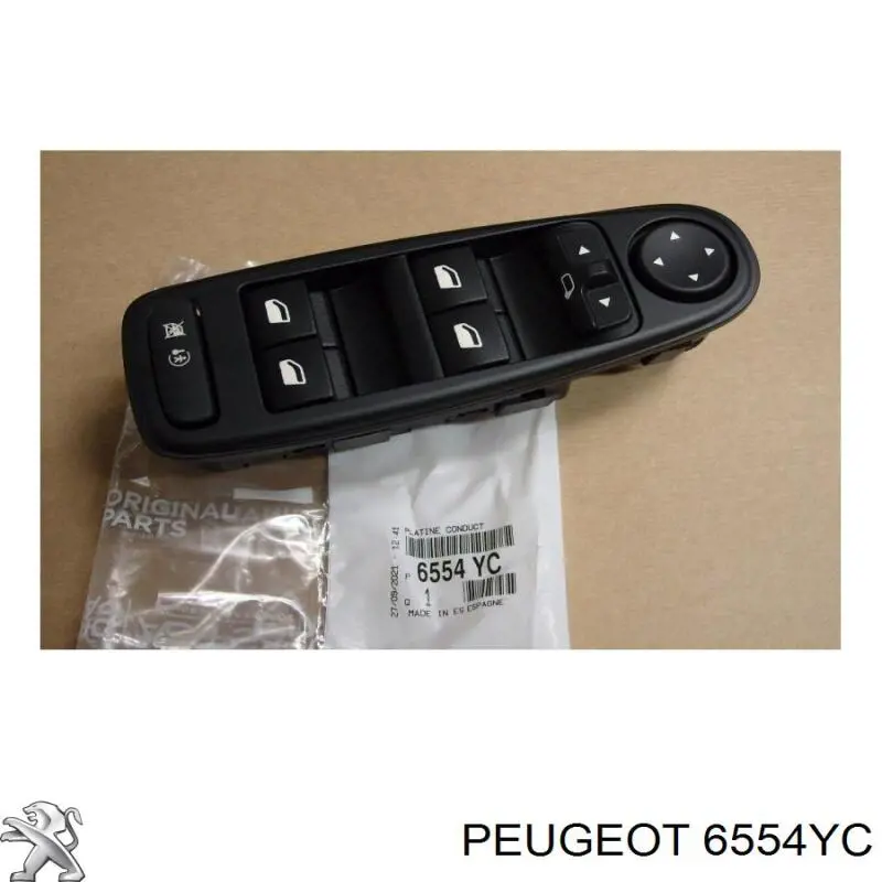 Compre 6554YC Peugeot/Citroen Unidade de botões dianteira esquerda de controlo de elevador de vidro