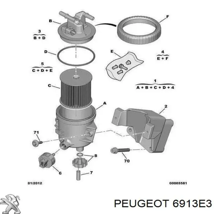 Peugeot/Citroen 6913E3 preço, a partir de  