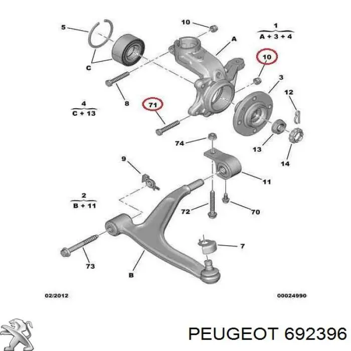 Parafuso Peugeot/Citroen 692396 preço, a partir de 2,74 USD