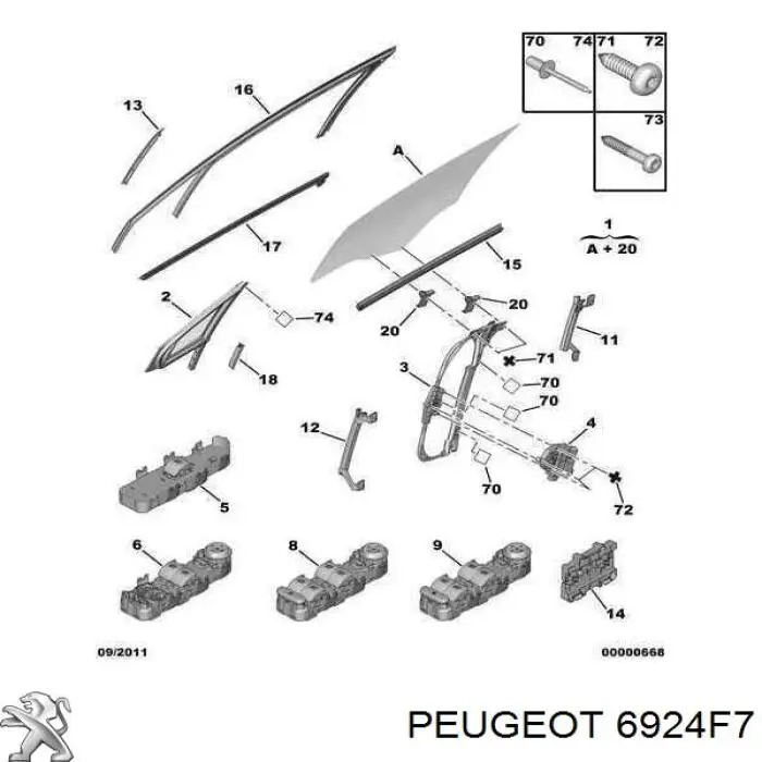  Peugeot/Citroen 6924F7 preço, a partir de 2,03 USD