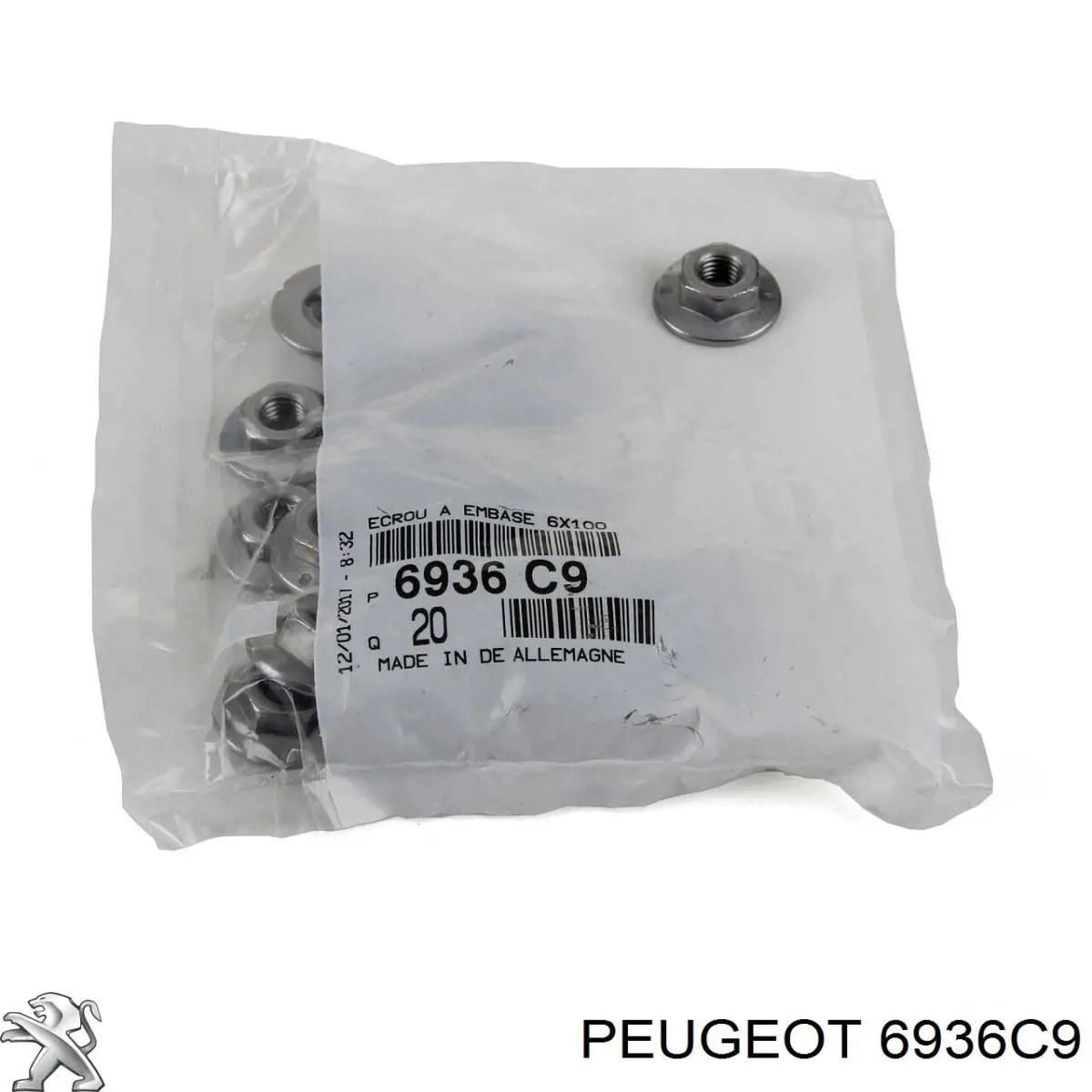 Compre 6936C9 Peugeot/Citroen Porca de tubo coletor de escape