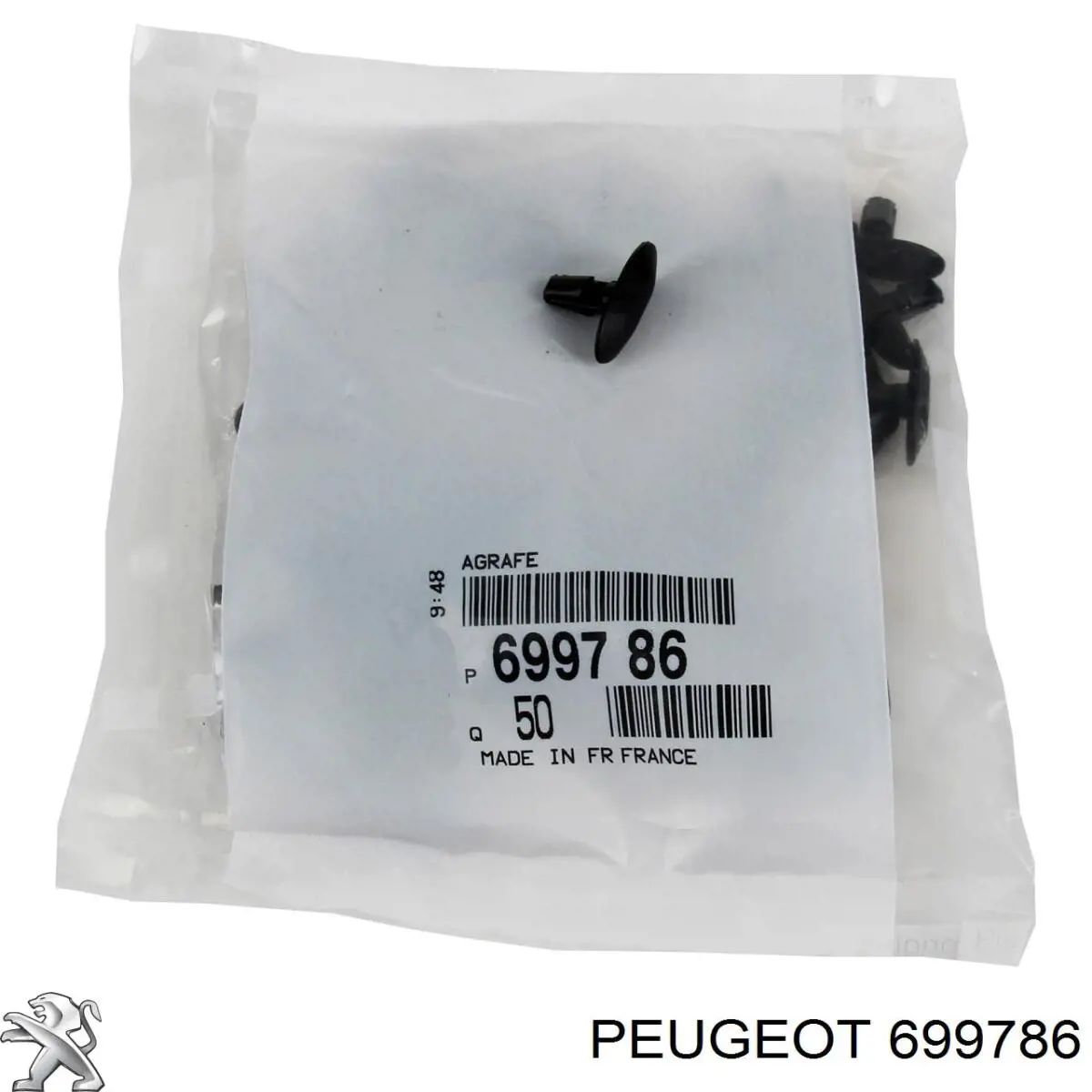 699786 Peugeot/Citroen Braçadeira (cápsula) de fixação de moldura da porta