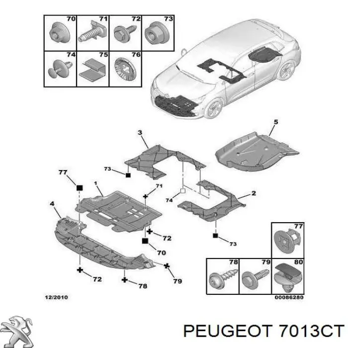 7013CT Peugeot/Citroen Proteção de motor, de panela (da seção de motor)