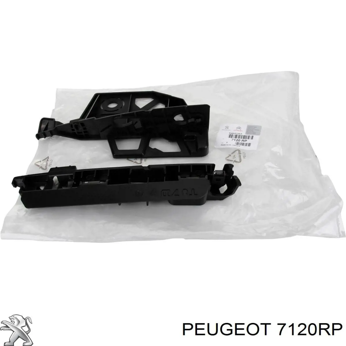 7120RP Peugeot/Citroen Consola dianteira de fixação do pára-lama dianteiro direito