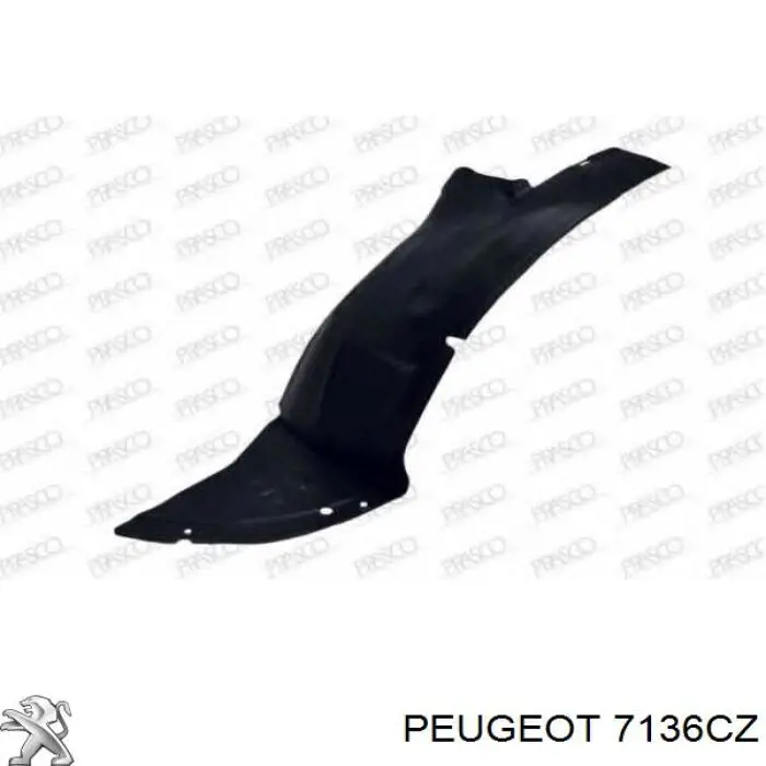 Compre 7136CZ Peugeot/Citroen Guarda-barras esquerdo dianteiro do pára-lama dianteiro