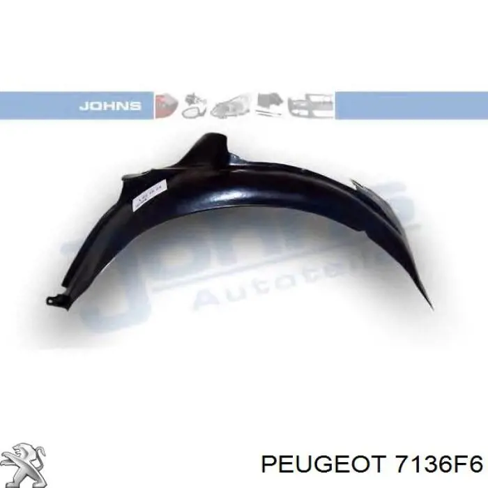 Guarda-barras direito do pára-lama dianteiro Peugeot/Citroen 7136F6 preço, a partir de 25,88 USD