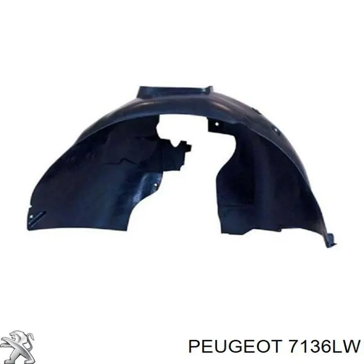 00007136LW Peugeot/Citroen Guarda-barras esquerdo do pára-lama dianteiro